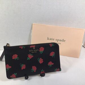 Kate Spade New York Lucy Medium L Zip Wristlet Phone Card Holder Rose Toss KE634